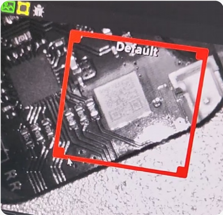 Machine vision inspecting a PCB assembly